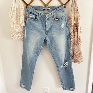 Distressed buttonfly Zara Basic Z1975 Denim